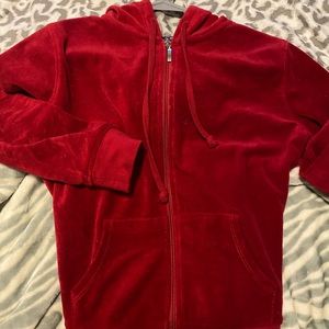 fashion nova red velour track jacket